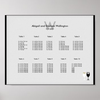 Wine Glases Wedding Seating Chart by WeddingButler at Zazzle