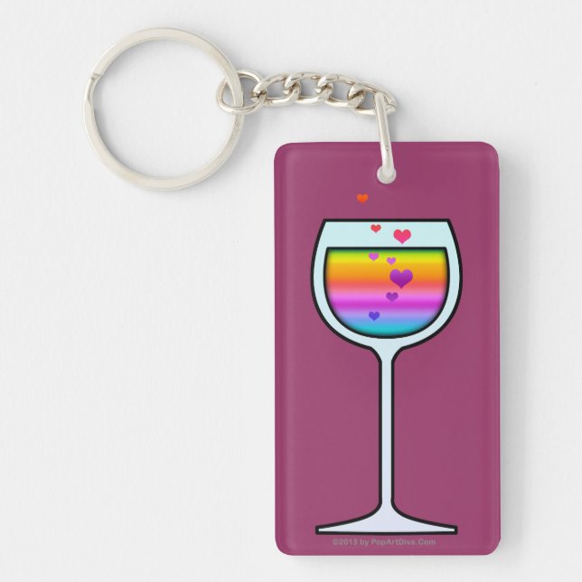 WINE GLASS ACRYLIC KEYCHAINS (Front)