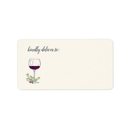 Wine Glass Address Label