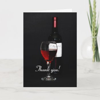 Wine Glass And Bottle - Thank You by justbecauseiloveyou at Zazzle