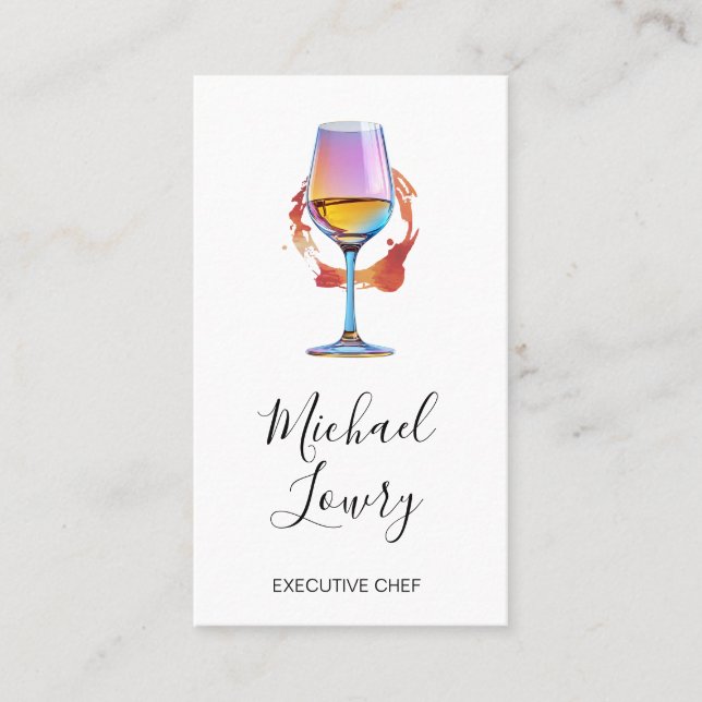 Wine Glass and Glass Stain Business Card (Front)