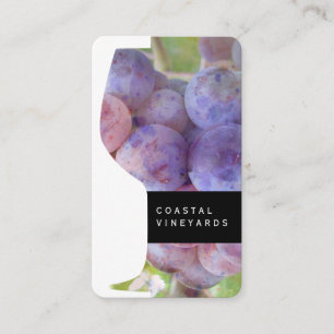 Wine Glass and Grapes Business Card