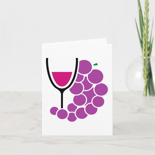 Wine Glass And Grapes Card