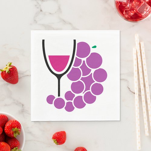 Wine Glass And Grapes Wrapping Paper