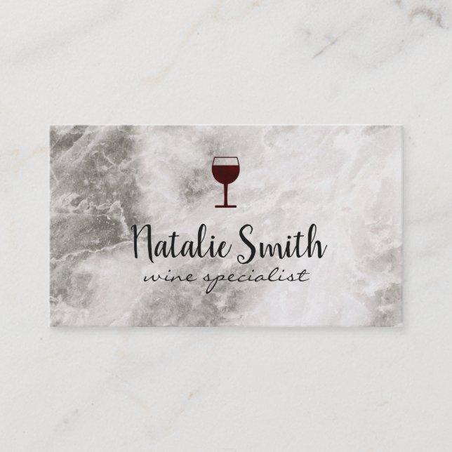 Wine Glass and Marble Business Card (Front)