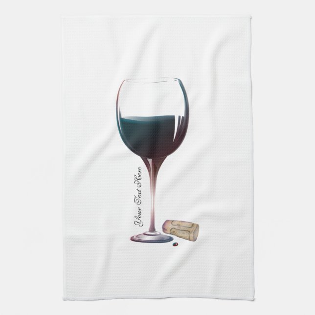 Wine Glass Art Personalized Logo Towel (Vertical)