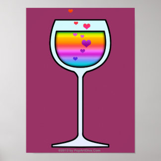 WINE GLASS ART POSTER, ARCHIVAL PRINTS