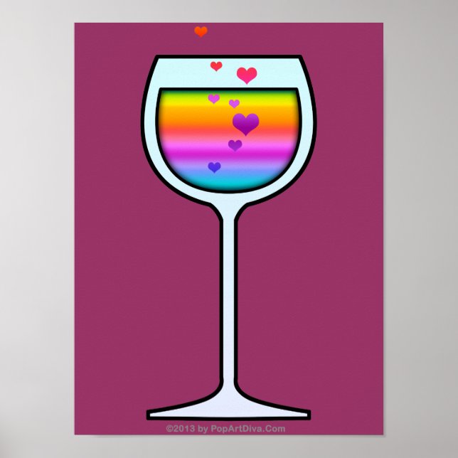 WINE GLASS ART POSTER, ARCHIVAL PRINTS (Front)