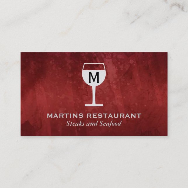 Wine Glass | Artistic II (black,red) Business Card (Front)