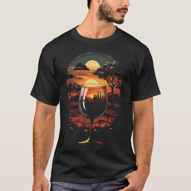 Wine Glass Beach Sun Sand Summer Vacation 1 T-Shirt (Front)