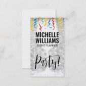Wine Glass | Bokeh | Confetti Party Business Card (Front/Back)