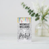 Wine Glass | Bokeh | Confetti Party Business Card (Standing Front)