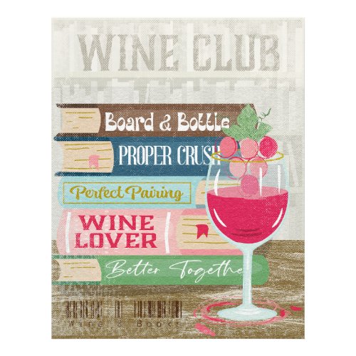 Wine Glass Book Stack Wine Club Book Lover Photo Print