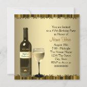 Wine Glass Bottle Any Number Birthday Party Invitation (Back)