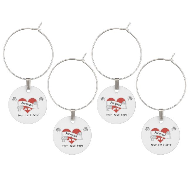Wine Glass Charms - Just Married (Staggered)