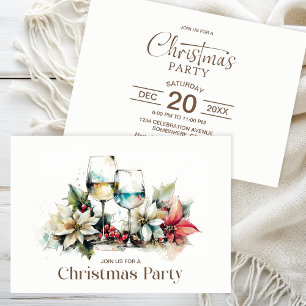 Wine Glass Christmas Party Invitation