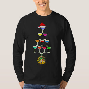 Wine Glass Christmas Tree Drink T-Shirt