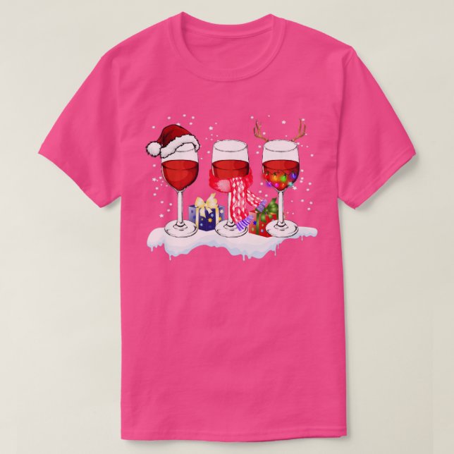 Wine Glass Christmas Wine Lover Christmas T-Shirt (Design Front)