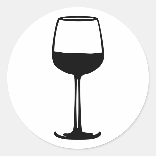 Wine glass classic round sticker (Front)