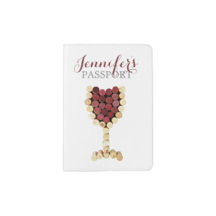 Wine Glass Corks Passport Holder