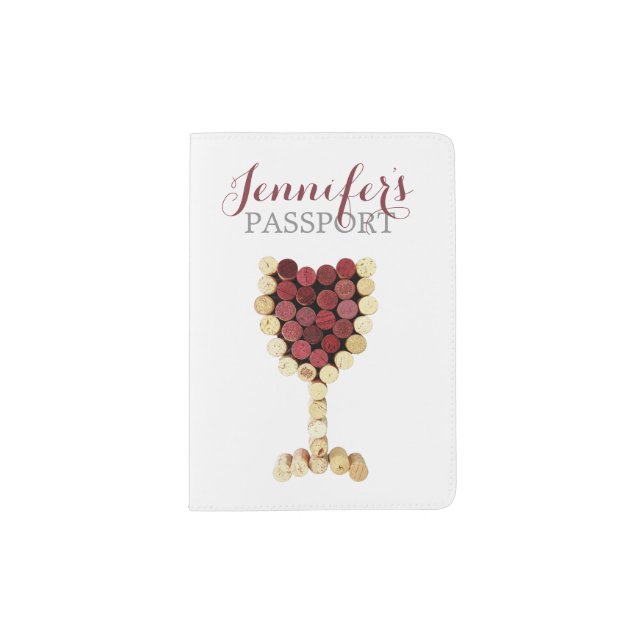 Wine Glass Corks Passport Holder (Front)