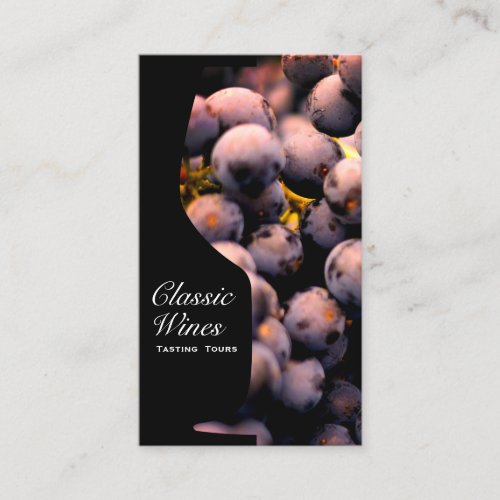 Wine Glass  Counter_space  Grapes on Vine Business Card