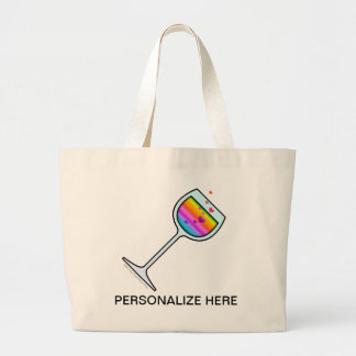 WINE GLASS FASHION TOTES & GROCERY BAGS