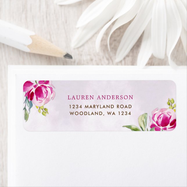 Wine Glass Floral Bridal Shower Label (Insitu)