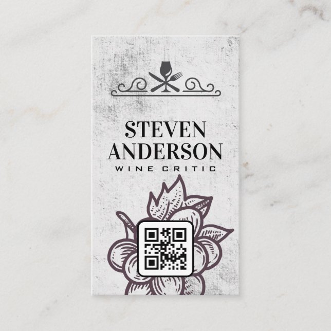 Wine Glass Fork Knife Business Card (Front)