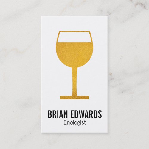 Wine Glass  Full yellow Business Card