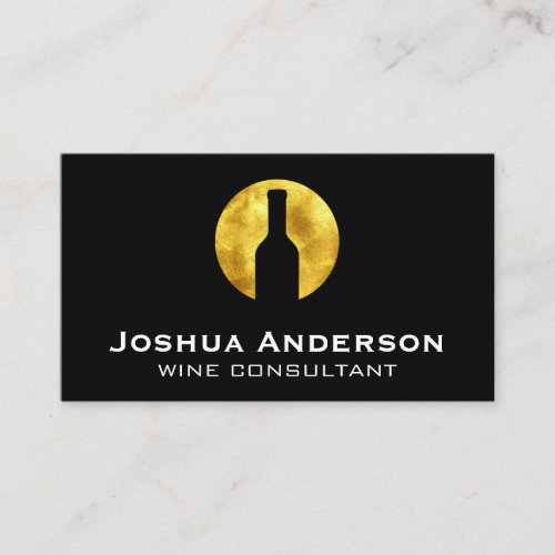 Wine Glass Gold Circle Logo Business Card