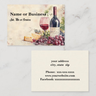 Wine glass graphic business card