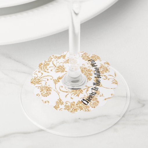 Wine Glass Labels/Bridal Shower/Wedding Wine Glass Tag Zazzle