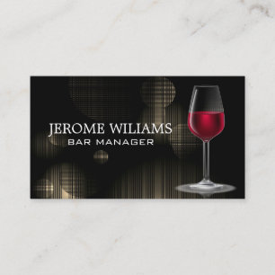 Wine Glass   Lights Backdrop Business Card