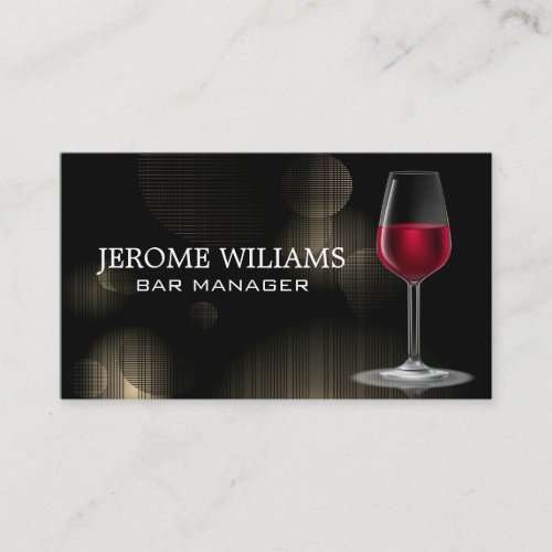 Wine Glass  Lights Backdrop Business Card
