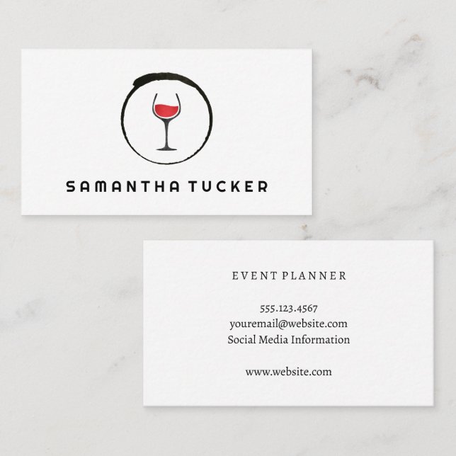 Wine Glass Logo Business Card (Front/Back)