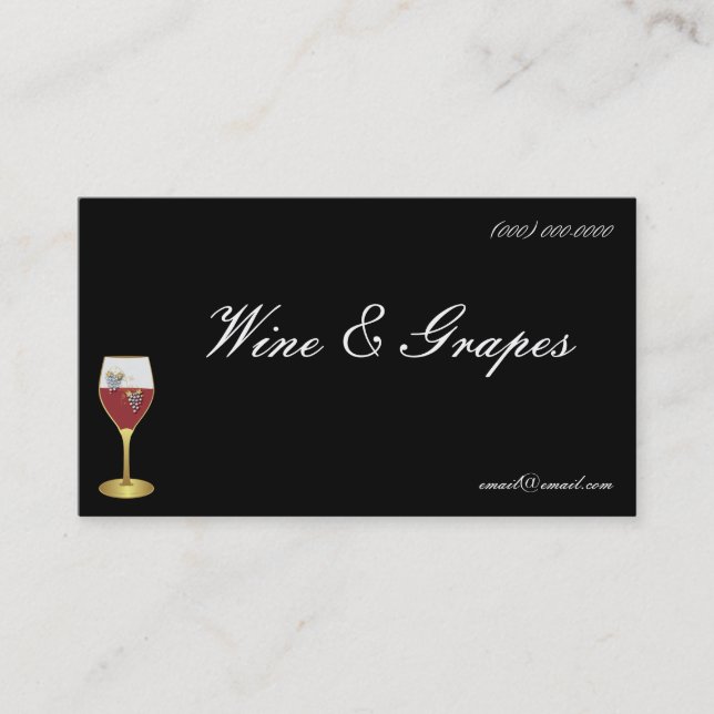 Wine Glass Logo Business Card Template (Front)