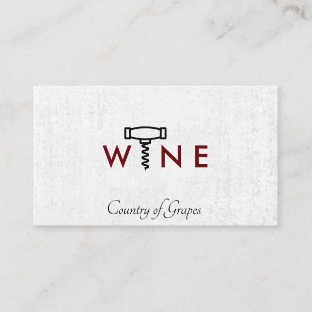 Wine Glass Logo | Corkscrew Somelier Business Card (Front)