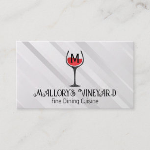 Wine Glass Logo Monogram Business Card