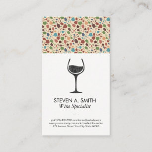 Wine Glass Logo   Wine Pattern Business Card