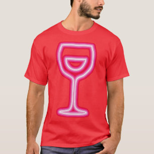 Wine Glass Nyon Illustration T-Shirt
