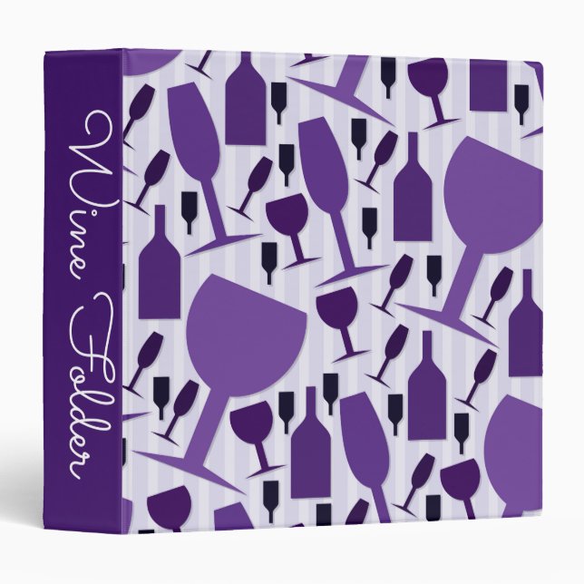 Wine glass pattern 3 ring binder (Front/Spine)