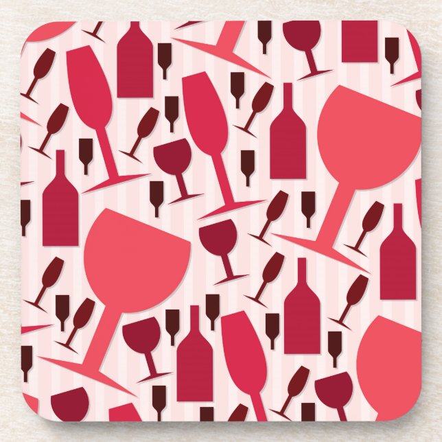 Wine glass pattern beverage coaster (Front)
