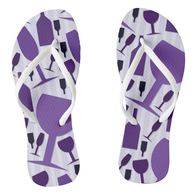 Wine glass pattern flip flops (Footbed)