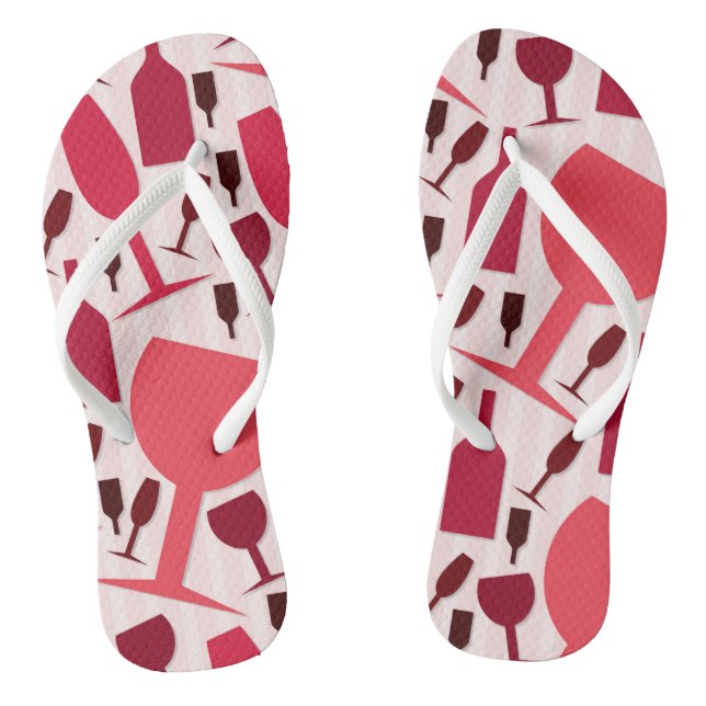 Wine glass pattern flip flops (Footbed)