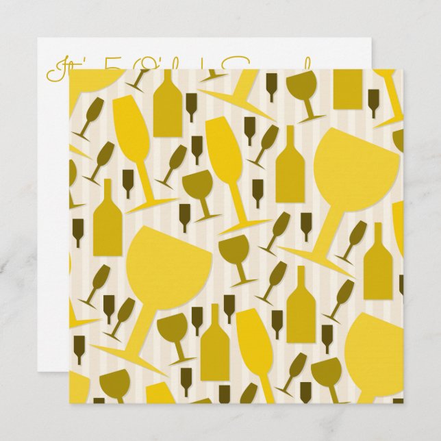 Wine glass pattern invitation (Front/Back)
