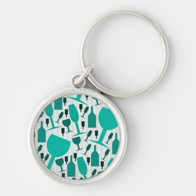 Wine glass pattern keychain (Front)