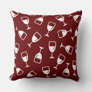 WINE GLASS PATTERN THROW PILLOW