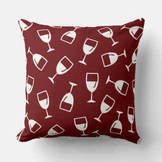 WINE GLASS PATTERN THROW PILLOW