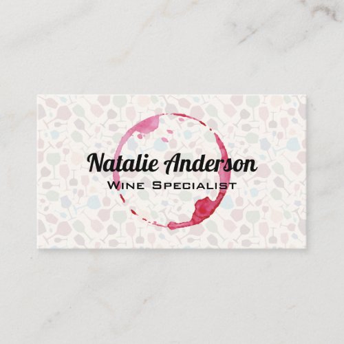 Wine Glass Pattern  Wine Stain Business Card